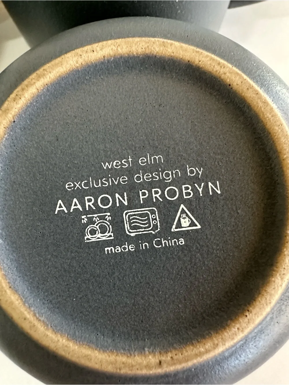 WEST ELM Aaron Probyn Kaloh Stoneware Mugs Set of 4 Anchor Gray Modern